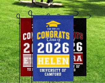 Custom Graduation Flag, Graduation Garden Flag, Graduate Yard Sign, Class of 2026 Yard Sign, College Grad Flag, University Grad Flag