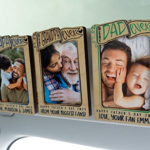 Car Visor Clip, Personalized Father&#39;s Day Gift Picture Frame, Custom Photo Father&#39;s Day Frame, Gift for Dad Gift for Grandpa Fathers Day