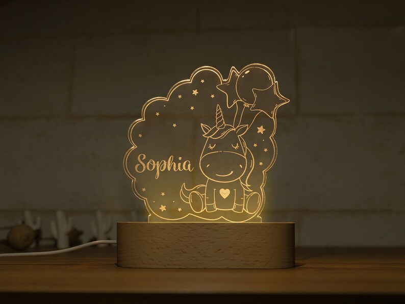Kid Night Light with Name, Baby Night Light Personalized Nursery Gift, Custom Night Light, Baby Shower Gift, Newborn Gift, 1st Birthday Gift bild 8