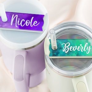 Stanley Name Plate,Floral Personalized Name Tag for Stanley Cups,Name Plates, Stanley Cups Nameplate,Tumbler Plate for Stanley Cup