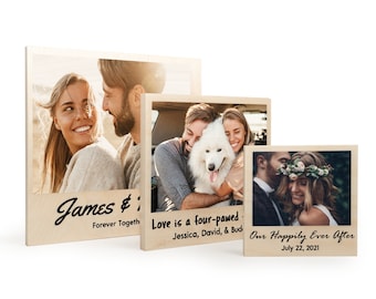 Custom Wood Photo Plaques, Personalized Gifts for Him Her, Wedding Gifts for the Couple, Anniversary Gifts, Bestfriend Gifts