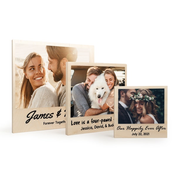 Custom Wood Photo Plaques, Personalized Gifts for Him Her, Wedding Gifts for the Couple, Anniversary Gifts, Bestfriend Gifts