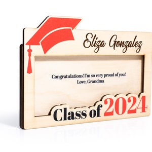 Graduation Money Holder Personalized, Graduation Gift, Class of 2024, High School Graduation, Gift for Graduates, High School Senior image 3