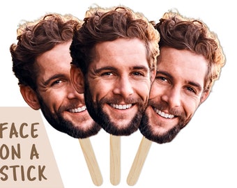 Face on a Stick, Bachelorette Decor, Big Head Cutouts, Head on a Stick, Groom Head on a Stick, Fat Heads, Wedding Heads