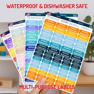 school labels, back to school, name stickers, personalized school labels, waterproof name stickers, name labels for school, school supplies