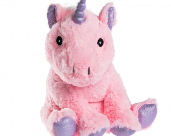 Peluche Bouillotte Licorne Rose - Made in France