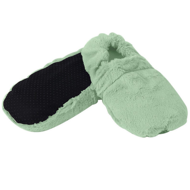 Chaussons chauffants Vert Pastel Made in France image 1