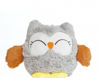 Peluche Bouillotte Chouette Grise - Made in France