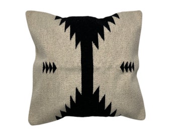 Decorative Mexican Handwoven Wool Cushion Cover, 50cm x 50cm (20" x 20"), Made in Oaxaca