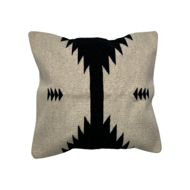 Funda de cojín decorativa mexicana tejida a mano en lana, 50 cm x 50 cm (20" x 20"), hecha en Oaxaca imagen 1