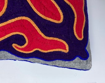 ウールフェルト キルギス シルダック クッションカバー - ハンドメイド