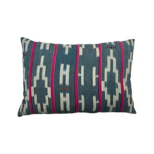 Cote d&#39;Ivoire Handwoven Baoule Strip Cloth Cushion Cover, 40cm x 60cm (16”x24”), West African Pillow Case