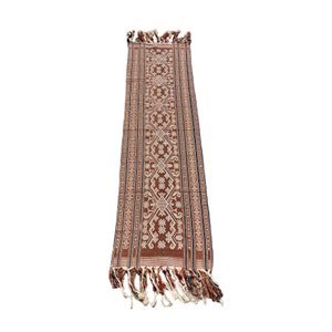 Tribal Indonesian Sumba Pahikung Handwoven Table / Bed Runner, 135cm x 50cm, Naturally Dyed Wall Hanging
