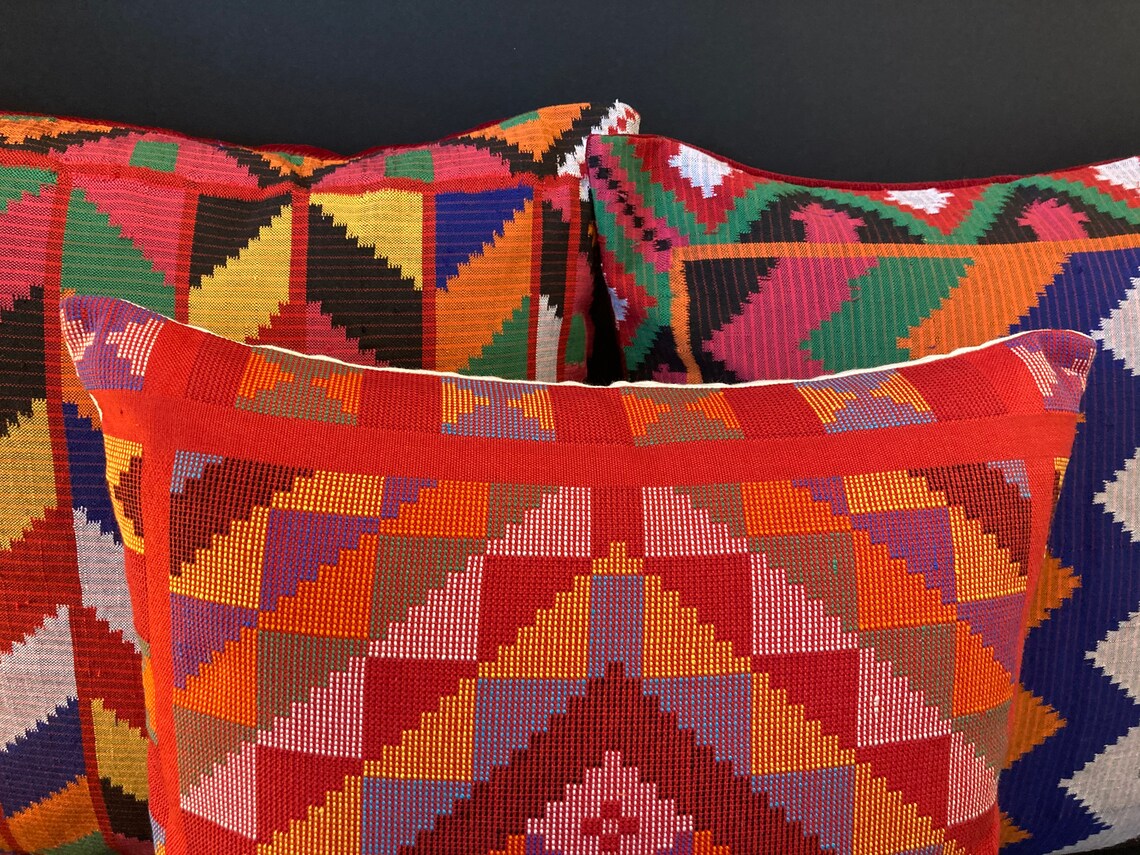 Handwoven Filipino Tribal Yakan Cushion Cover 40 Cm X 40cm Etsy UK