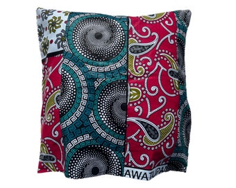 Wax Print East African Pillow Case, Kenyan Kitenge Cushion Cover, 45cm x 45cm (18" x 18")