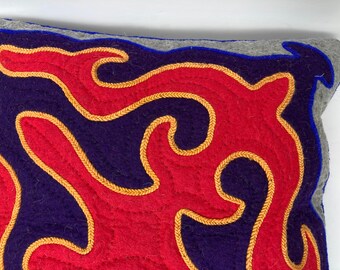 ウールフェルト キルギス シルダック クッションカバー - ハンドメイド