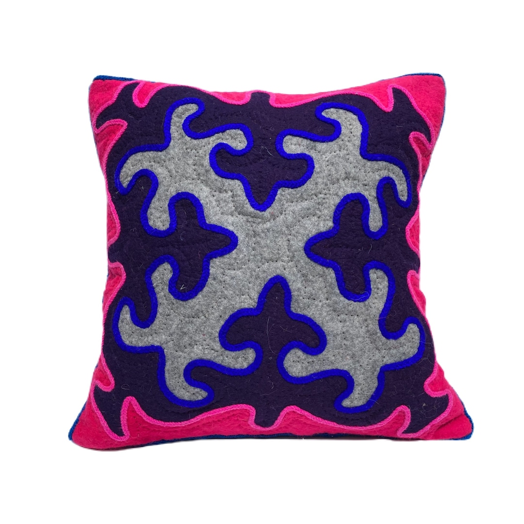 キルギス ハンドメイド シルダック ウールクッションカバー 約65×65cm