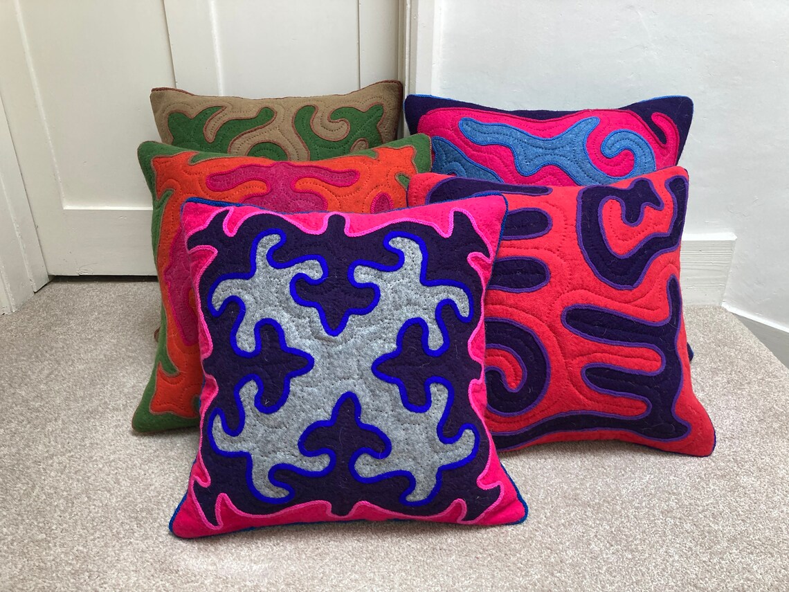 Kyrgyzstan Shyrdak Traditional Felt Cushion Cover 50cm X 50cm Etsy UK