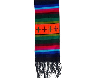 Himalayan Lower Mustang Nepalese Handwoven Scarf, 150cm x 13cm (60" x 5"), Authentic Traditional Craft