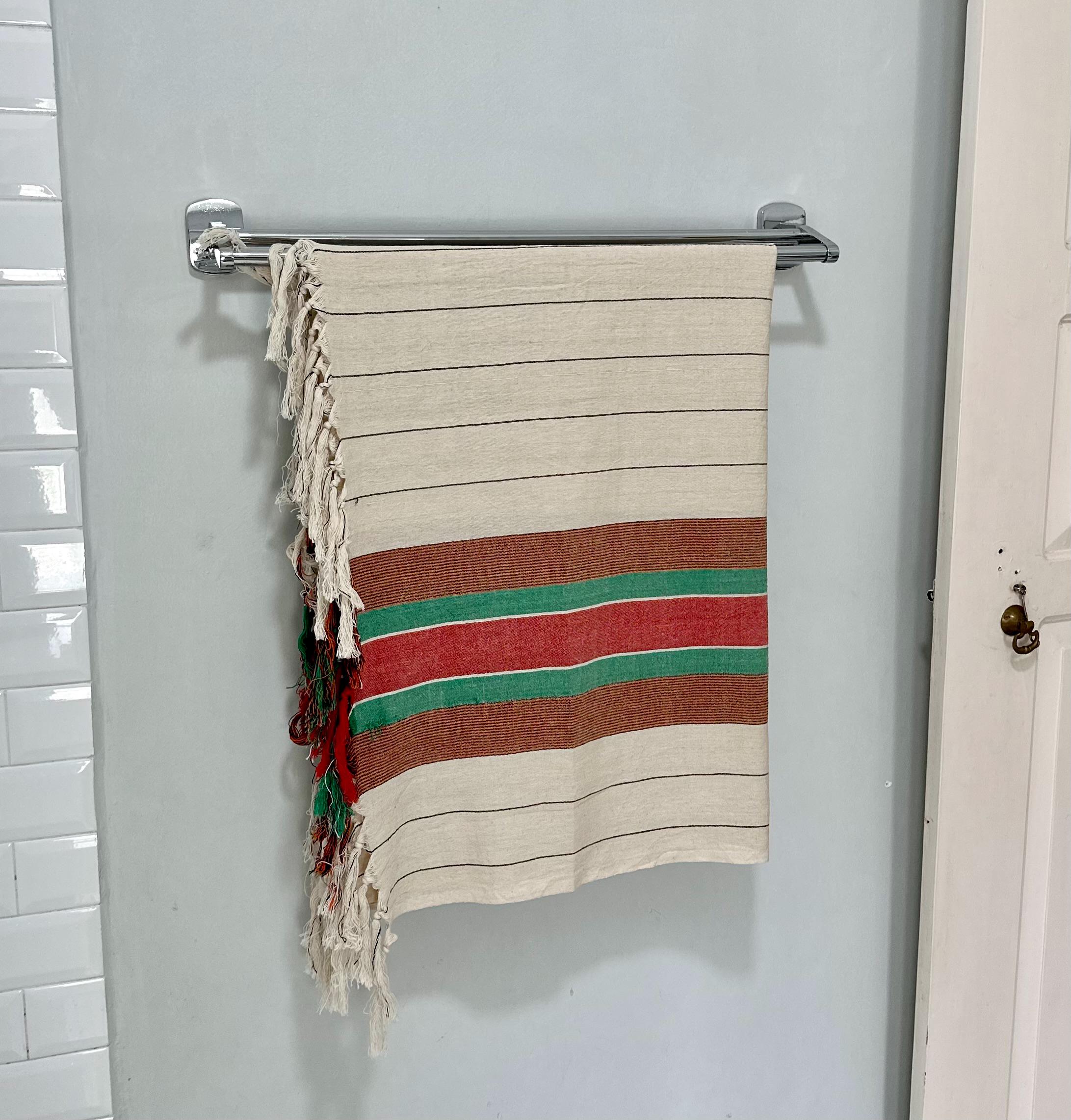 Bed Cover Towel Handmade Sri Lankan Loom | Traditional Handloom Weave | 135cm x 190cm (53" x 75") | Natural Cotton Colourful Weave