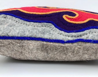 ウールフェルト キルギス シルダック クッションカバー - ハンドメイド