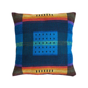 Sri Lankaanse Dumbara-kussensloop | Inheems handgeweven thalagune-kussen | Traditionele kleurrijke kunst | 40 x 40 cm (16 x 16&quot;) Woondecoratie