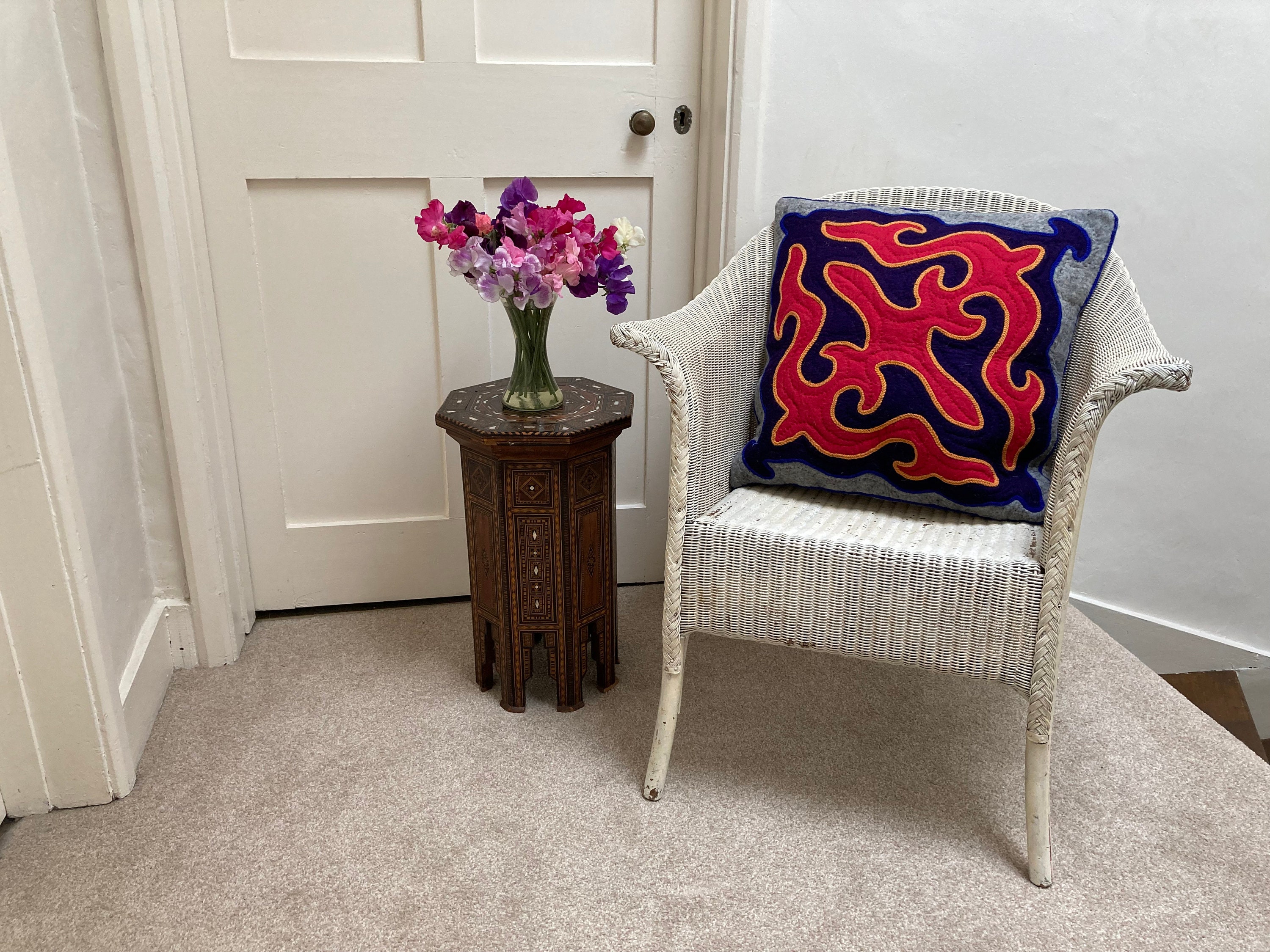 ウールフェルト キルギス シルダック クッションカバー - ハンドメイド