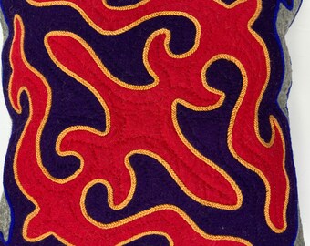 ウールフェルト キルギス シルダック クッションカバー - ハンドメイド