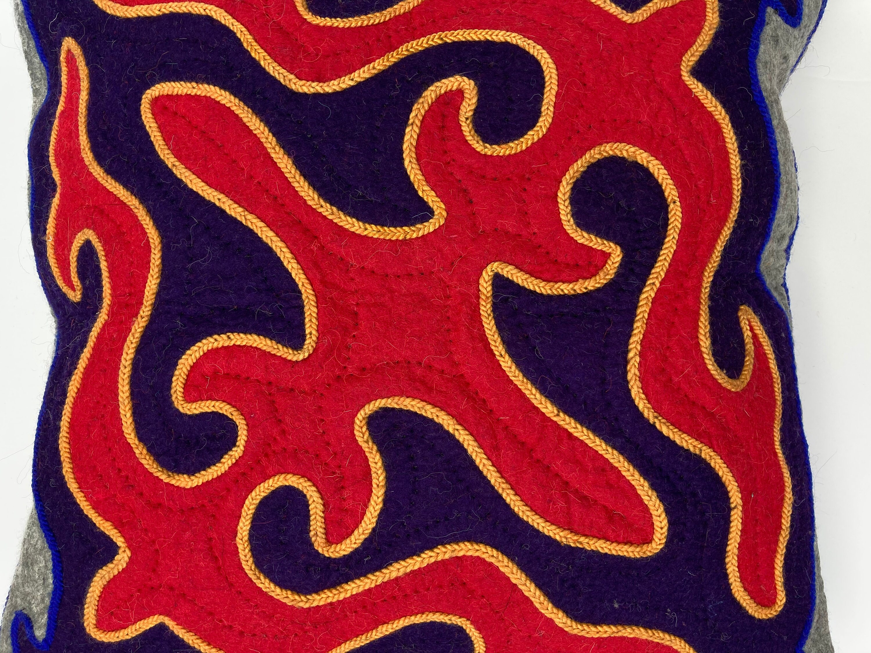 キルギス ハンドメイド シルダック ウールクッションカバー 約65×65cm