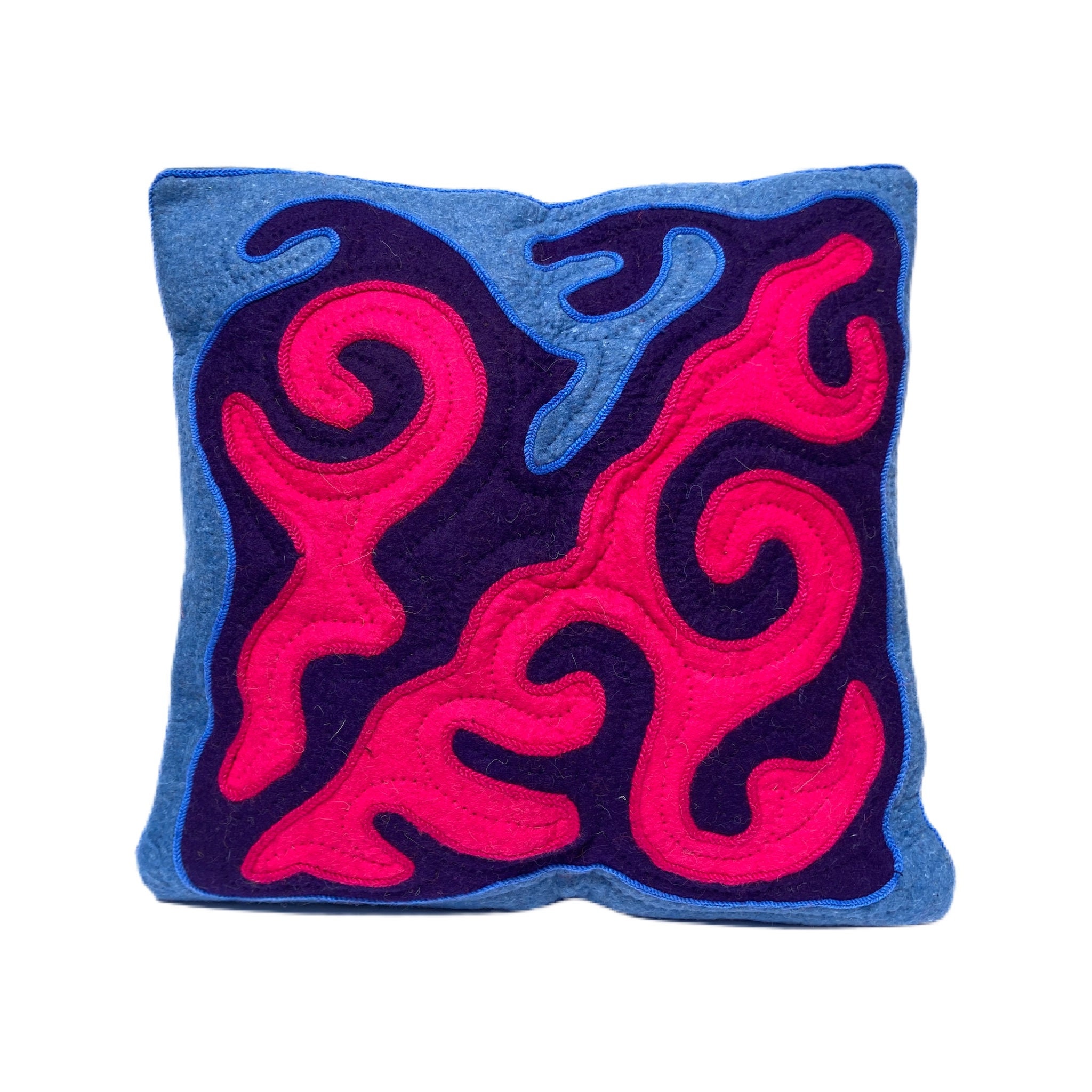 キルギス　ハンドメイド　シルダック　ウールクッションカバー　約65×65cm シルダック キルギスタン - 手作りの伝統的なクッションカバー - 染色