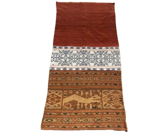 Pahikung Indonesiano Tessuto Tessuto A mano Sumban Sarong, 130cm x 126cm, Tessuto cerimoniale asiatico