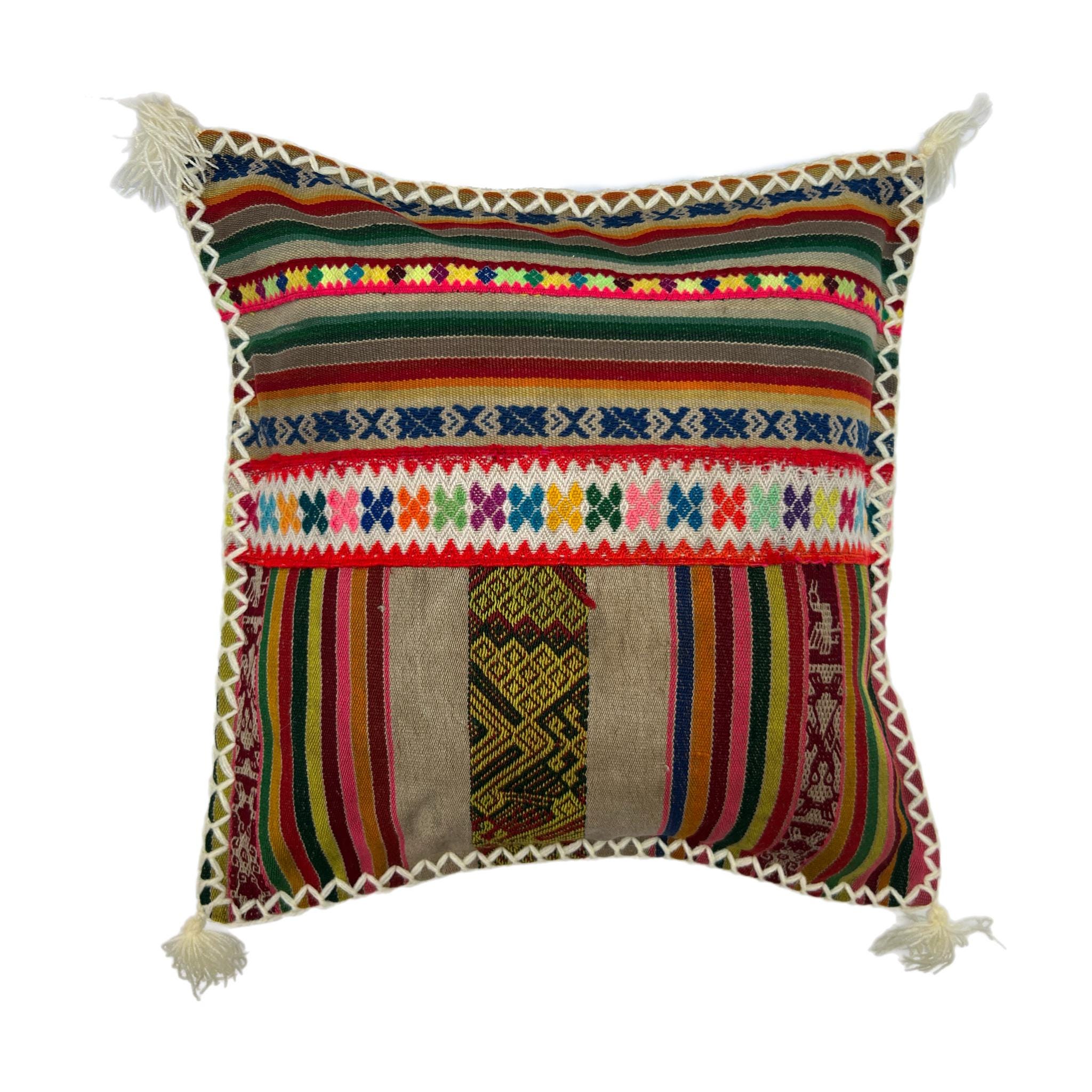 Vintage Patchwork Peruvian Manta Cushion Cover, 45cm X 45cm (18