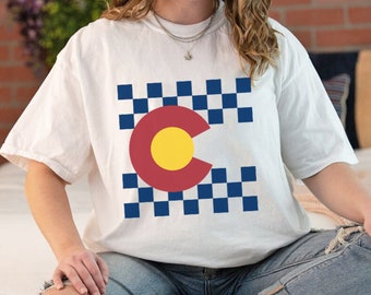 Colorado Shirt - Colorado State Flag Shirt, CO Flag, CO Shirt, 303 Shirt, Centennial State - Checker