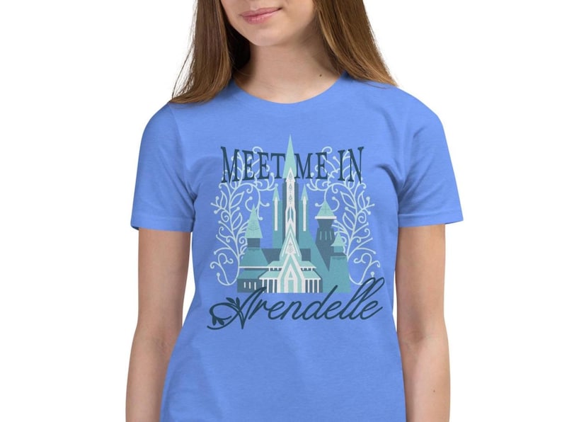 Meet Me In Arendelle Youth Shirt - Bella Canvas - Princess Anna, Queen Elsa - Minimalist Disney, Subtle, Modern