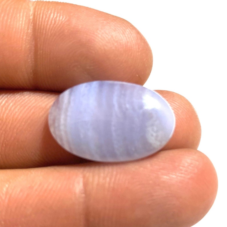 17Ct AAA Quality Blue Lace Agate Cabochon Gemstone Oval Shape Cabochon...25x16x5mm Approx
