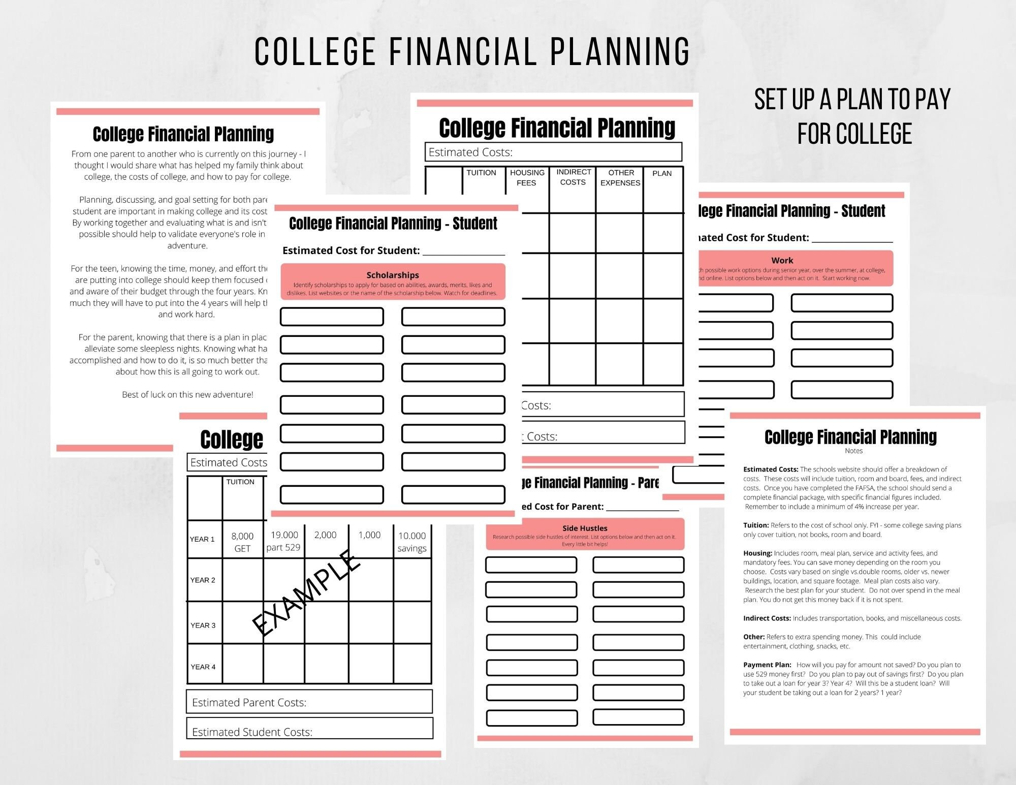 College Planning Financial Planning How To Pay For College Etsy España