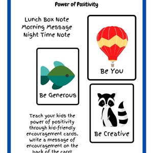 Cartes d'encouragement pour les enfants//Cartes de puissance de positivité//Imprimables d'affirmation//Cartes inspirantes//Mots positifs//Art mural pour enfants