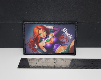 Parche de moral de chica de anime Thick<3 personalizado táctico (inspirado en Star Fire)