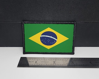 Naszywka taktyczna z flagą Brazylii, 2 x 3 cale, Brazylia