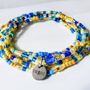 Fun and versatile seed bead wrap bracelet that features the chevron TRIBE charm