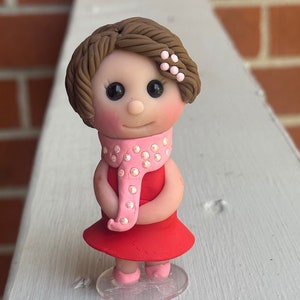 Valentines Day Girl, Polymer Clay Figurine, Knick Knack, Shelf Decoration, Handmade Sculpture, Gift, Room Decor