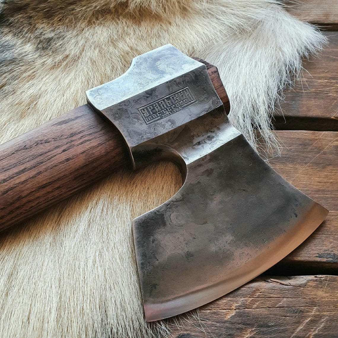 handmade axe Best survival axe Bushcraft axe Wood Etsy