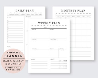 Undated Printable Planning Pages | Daily, Weekly & Monthly Planner