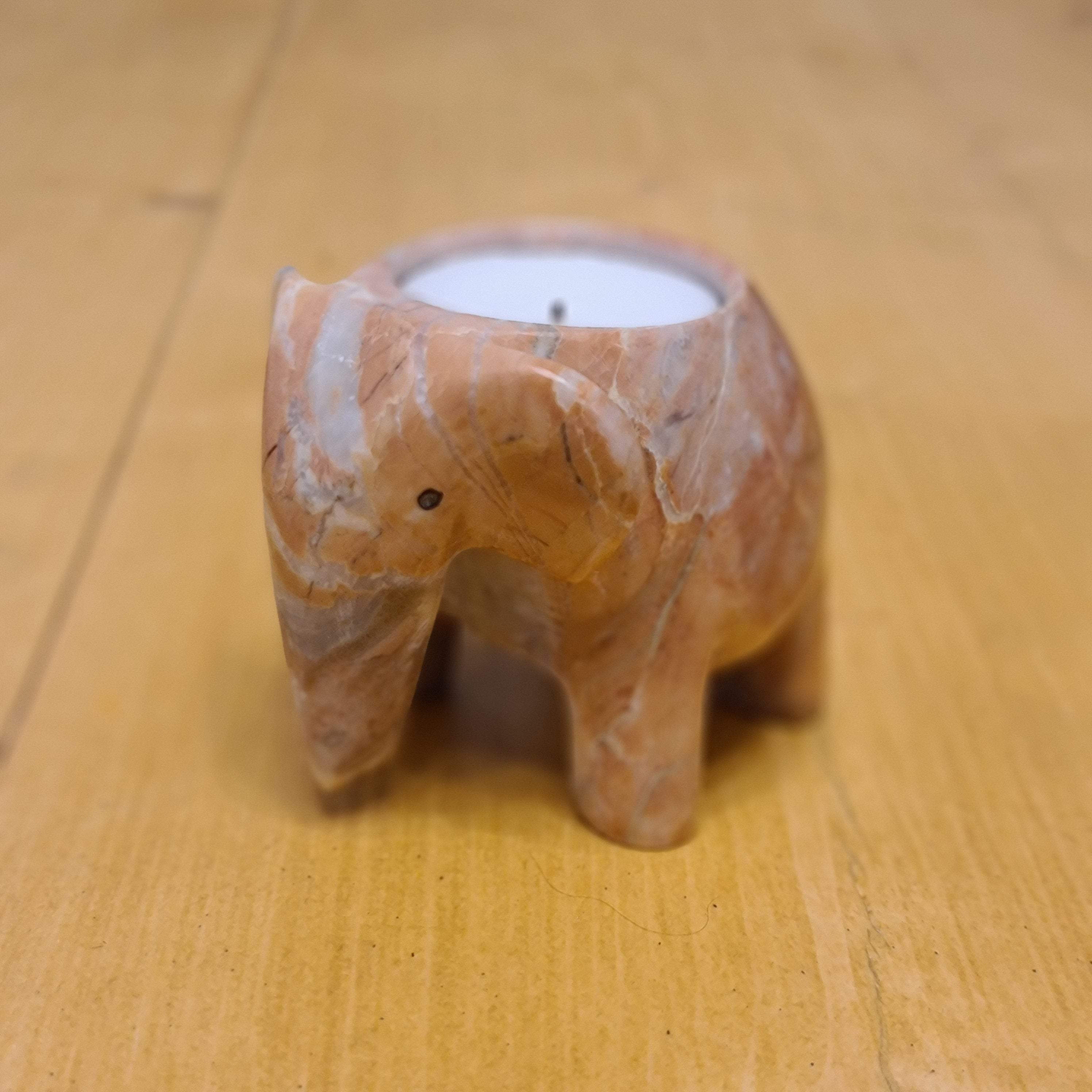 Pink Onyx Marble Elephant Tea Light HoldersCandle Holders Etsy