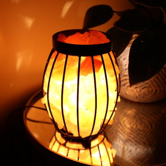 Round himalayan outlet salt lamp