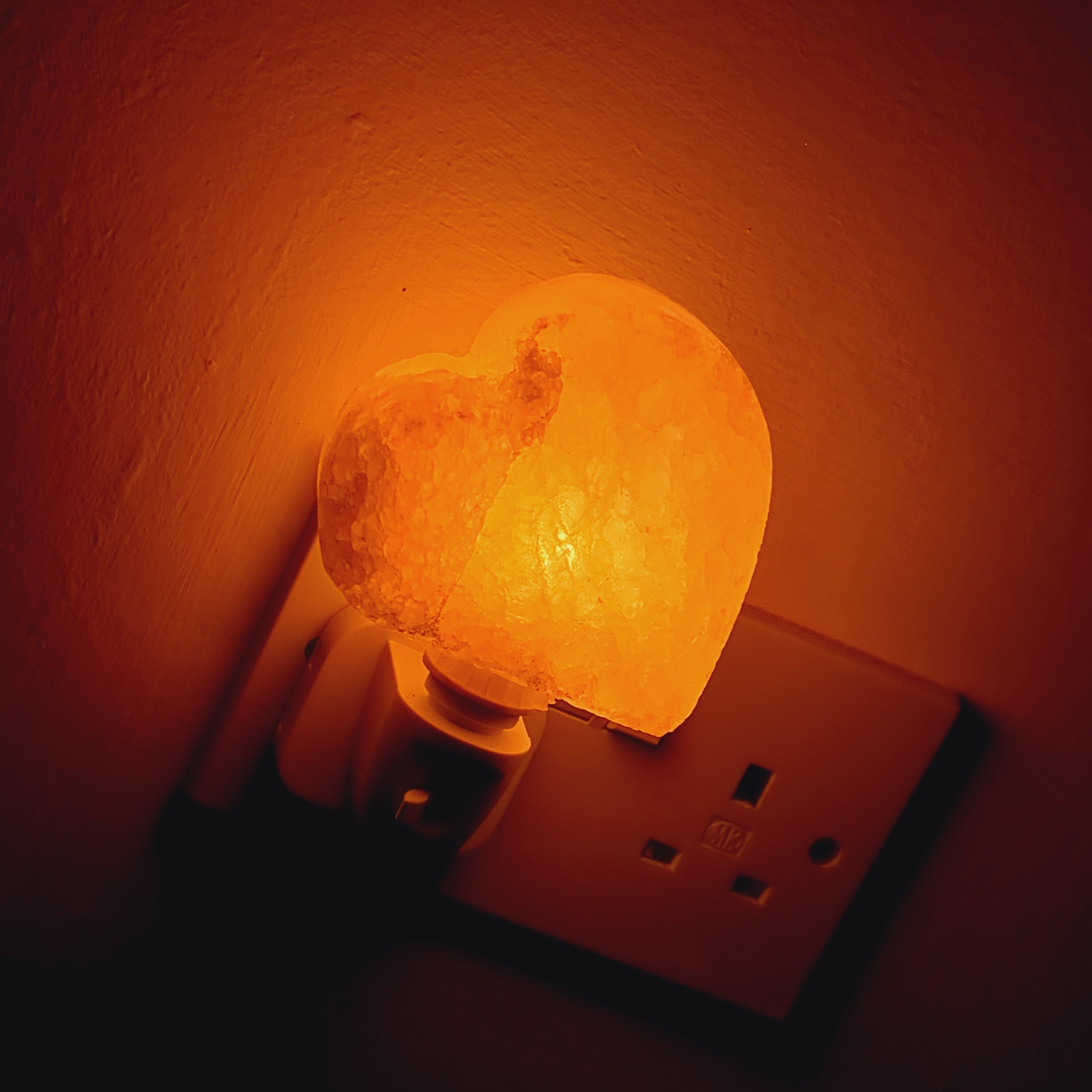 Himalayan Salt Lamp Heart Wall Plug in Night Light Home Decor