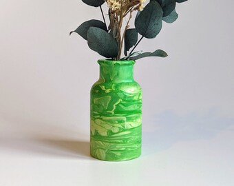 Bud Vase Green Marble | Quaint Bottle Style | Modern Home Decor | Gift for Her