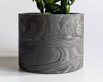 Indoor Plant Pot - Marble Grey, Abstract, 15cm Terrazzo Pot Housewarming Gift