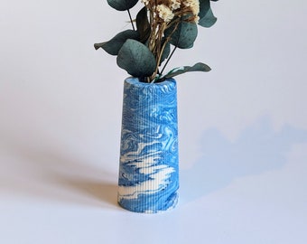 Bud Vase Blue Marble | Taper Style