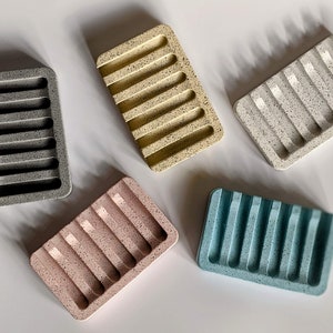 Modern Jesmonite Soap Dish: Stone Effect Eco Resin Bathroom Decor